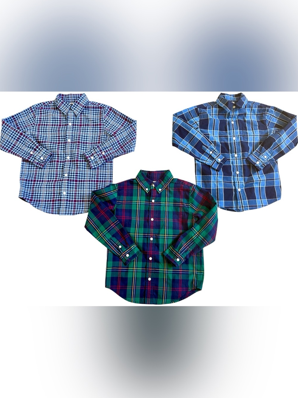 JANIE AND JACK BOYS SIZE 6 PLAID BUTTON UP SHIRT BUNDLE NWOT!